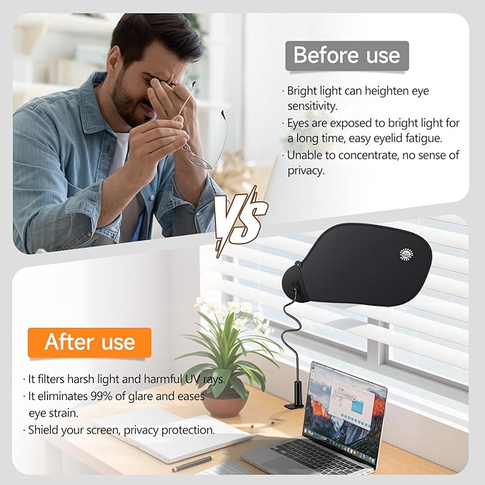 Cubicle Shade – Desk Shade for Cubicle to Block Overhead Light & Glare – Office Cubicle Light Shield and Blocker, Ideal for Light Sensitive Workers (Large)