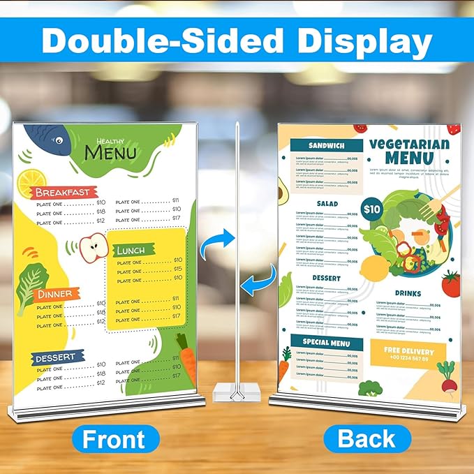 EHWINE 24 Pack Acrylic Sign Holders 4x6 Double-Sided Tabletop Display Stands for Menus Flyers & Signs, Clear Acrylic Picture Frame for Office Business Store & Events