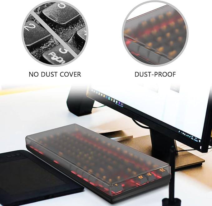Geekria Tenkeyless TKL Keyboard Dust Cover, Frosted Acrylic Keypads Cover for 80% Compact 87 Key Computer Mechanical Gaming Wireless Portable Keyboard, Compatible with Logitech G715, G713