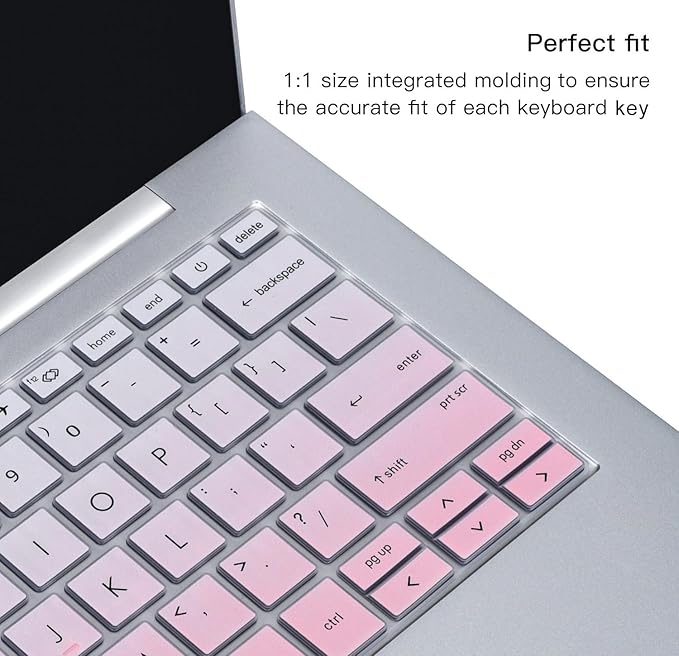 2PCS Keyboard Cover for HP EliteBook 830 835 840 845 1040 G9 G10 2024 2023 2022, 13.3 14 inch HP EliteBook Keyboard Protector Skin(Not fit 840 845 1040 G11 G8 G7 G6 G5 G4 G3),Gradual Pink+Clear