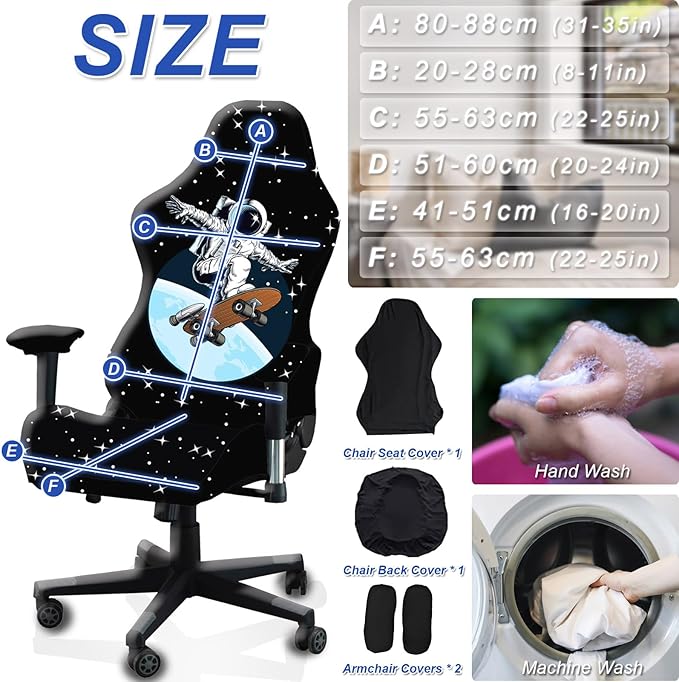 Gaming Chair Covers Slipcovers, 3D Printing Stretchable Elastic Computer Reclining Gaming Chair Seat Cover with Armrest Cover (No Chairs)(G)
