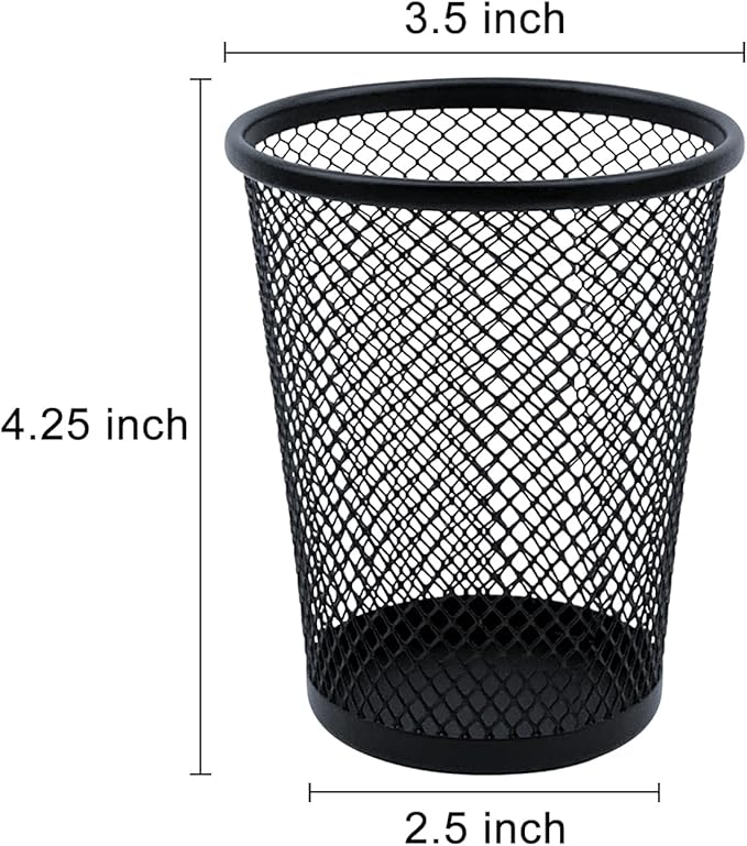 HSYMQ Desk Pencil Pen Holder, Wire Mesh Pen Cup Holder for Desk Organizer and Office Desk Accessories (6 Pack)