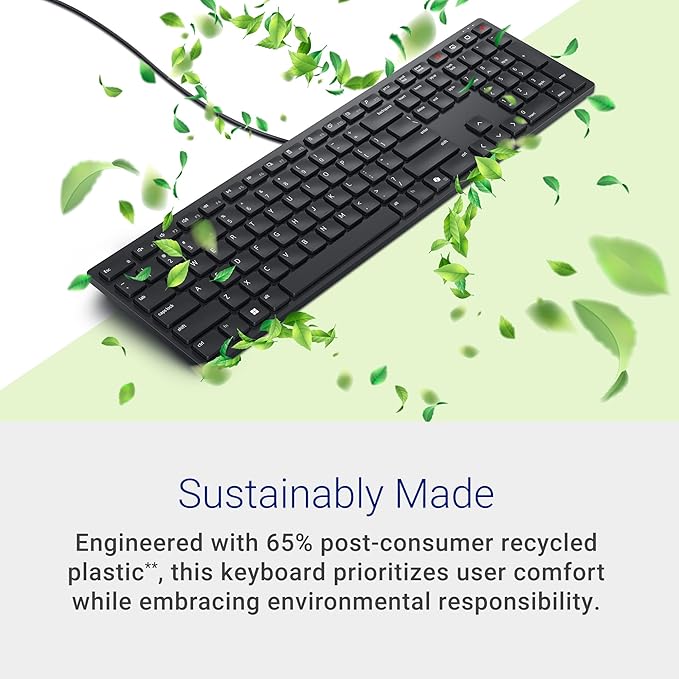 Dell KB525C Wired Collaboration Keyboard - USB-C & USB-A Versatile connectivity, 15 Programmable Shortcuts Keys, Collaboration Keys - Zoom & Microsoft Teams, Copilot Key, Silent Keys - Black