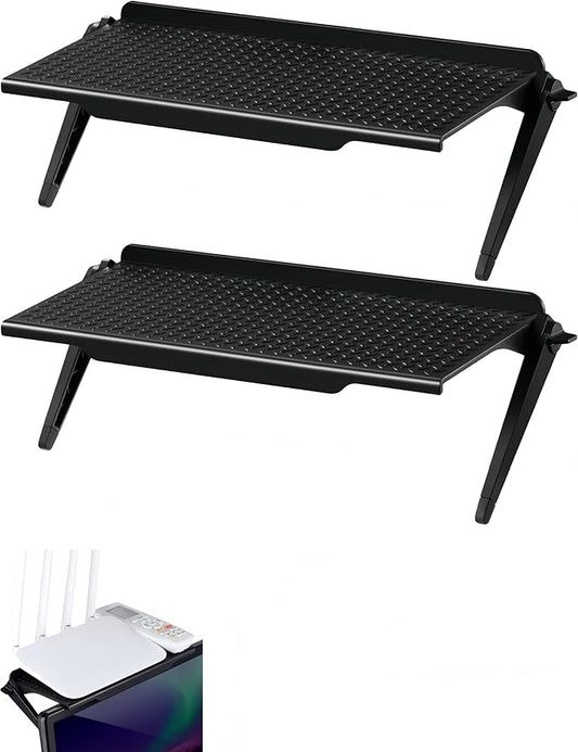 2 Pcs Adjustable Tv Top Stand Screen Tv Monitor Monitor Shelf Media Box Home/Game Console/Tv Top Shelf