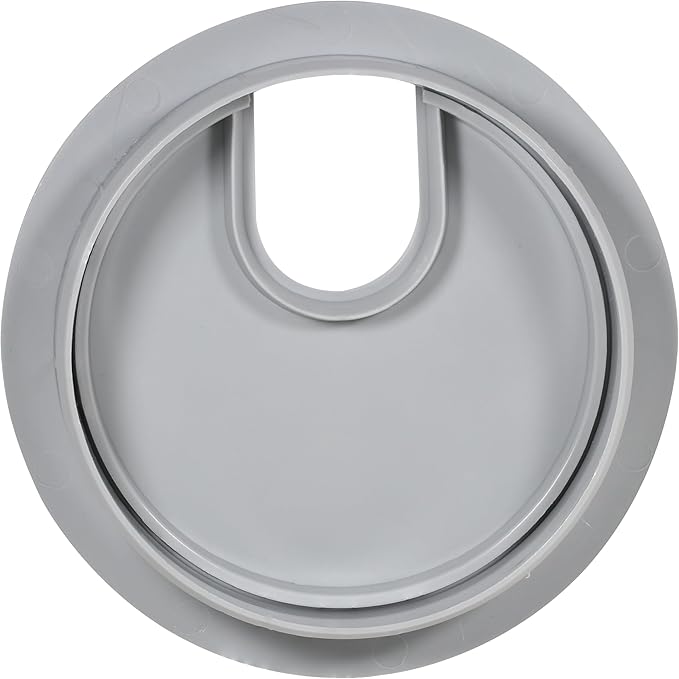 Rok Hardware 3" (76mm) Gray Round Computer Desk Table Port Wire Cable Cord Organizer Hole Cover Grommet, ROKRG3G