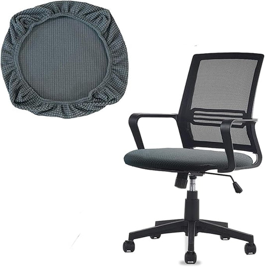One Stretch Office Chair Cover, Universal Elastic Computer Desk Seat Slipcover, Washable Removable Protective Cover for Rotating Swivel Chair, Anti-Dust(Grey)