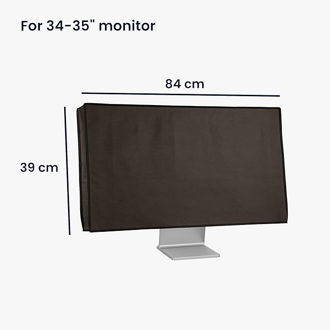 kwmobile Monitor Cover Compatible with 34-35" Monitor - Dust Cover Computer Screen Protector - Dark Grey
