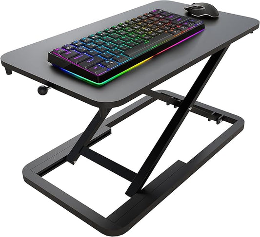 Keyboard Riser for Desk- 23.6’‘ Height Adjustable Standing Desk Converter, Table Lifter for Standing, Keyboard and Mouse Riser for Ergonomic Sit Stand Workstations, 6 Height Levels