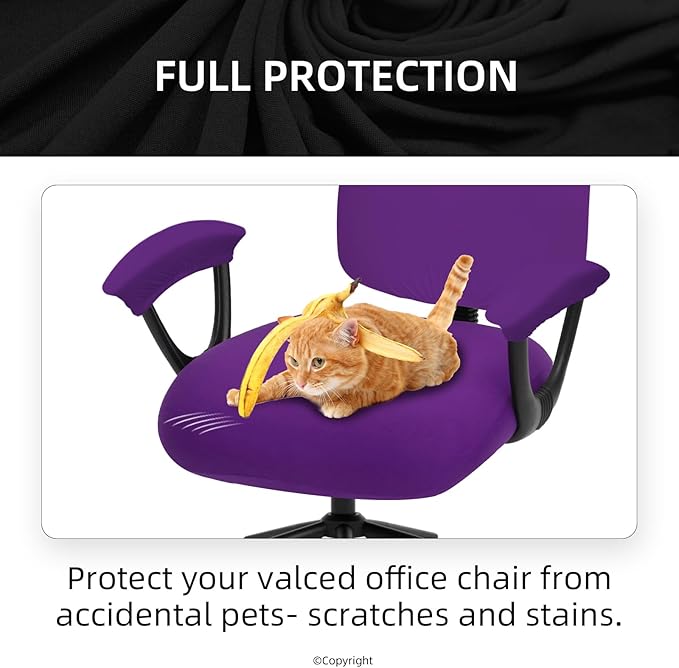 DIVA EN CAMINO DEC Universal fit Stretch Computer Chair Slipcover - Washable Rotating Backrest Coverings & Cushion Protectors & Armrest Covers for Dogs, Cats, Pets