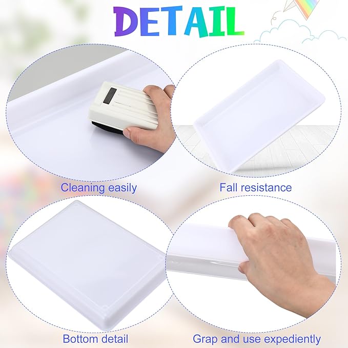 Hoteam 5 Pcs Paper Trays for Classroom Plastic Storage Bin Tray Bulk Stackable File Organizer for School Office Teacher Book Organization Supplies(White,16.14 x 11.81 x 1.38 Inch)