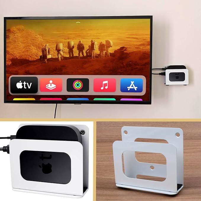 Cable Box Mount Adjustable Small Wall Mount Holder for Narrow Media Players Like Apple TV, Roku, Cable Boxes, DVD Players, Routers, Modems,Mac mini,WII and More(Narrow)