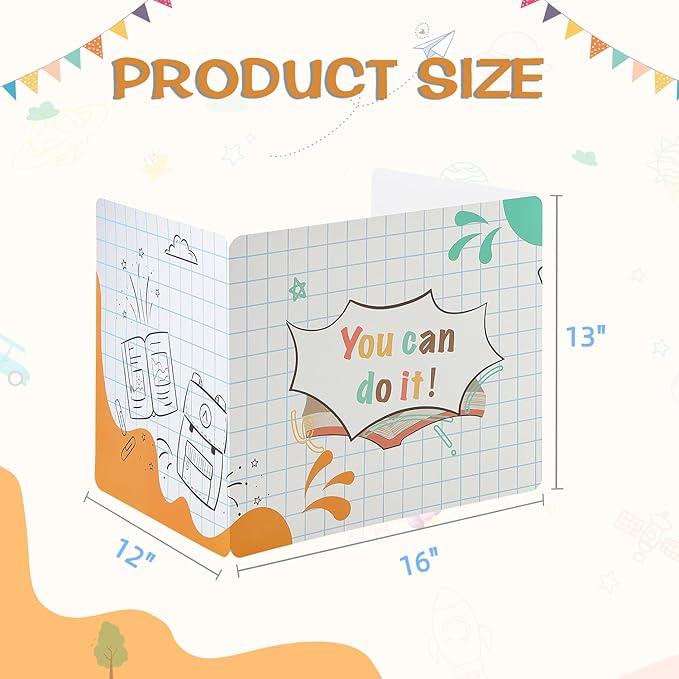 Privacy Boards for Student, 12 Pcs Desk Dividers for Students, Cardboard Privacy Folders, Privacy Shield Folder Boards, Classroom Divider Shield for School Teachers Home (You Can Do it)