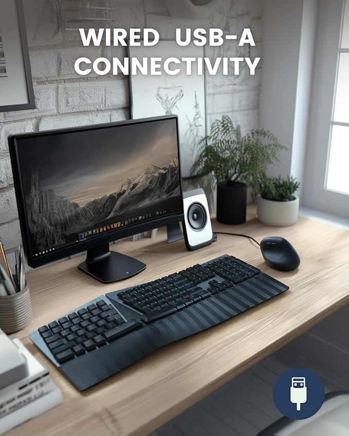 Perixx PERIMICE-508II Wired Vertical Ergonomic Mouse - 6 Buttons, Adjustable DPI 1000/1600/3200/6400, Optical Sensor, USB Plug and Play, Right-Handed, Black
