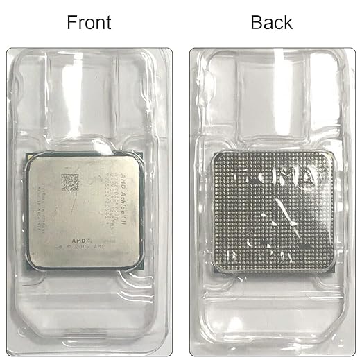 CPU Case Tray for AMD, Clamshell Plastic Protective Box Holder for 938 939 940 AM4 AM3 AM2 FM1 FM2 APU FX, Thicken Plastic Shell, with 10pcs Antistatic Bag + Label + Bubble Wrap, 10 Pcs