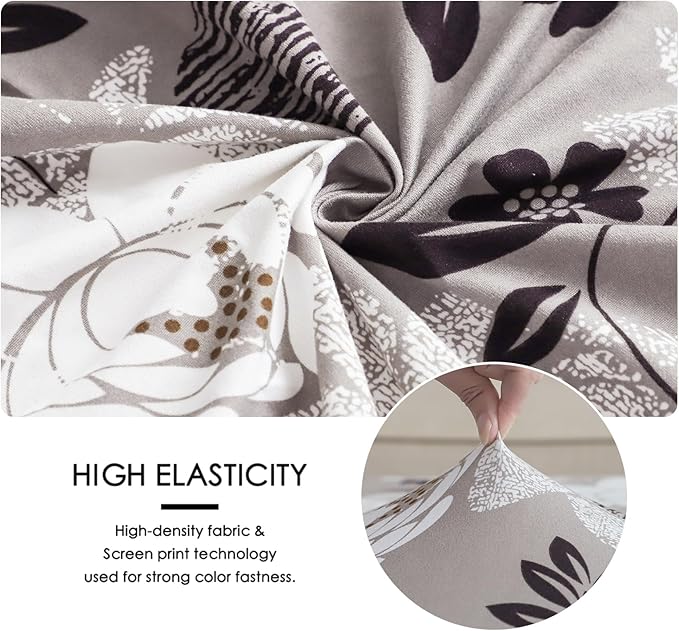 Ergonomic Office Chair Covers Set with Headrest Cover Floral 2 Pieces Stretch Desk Computer Office Chair and Headrest Slipcovers Washable