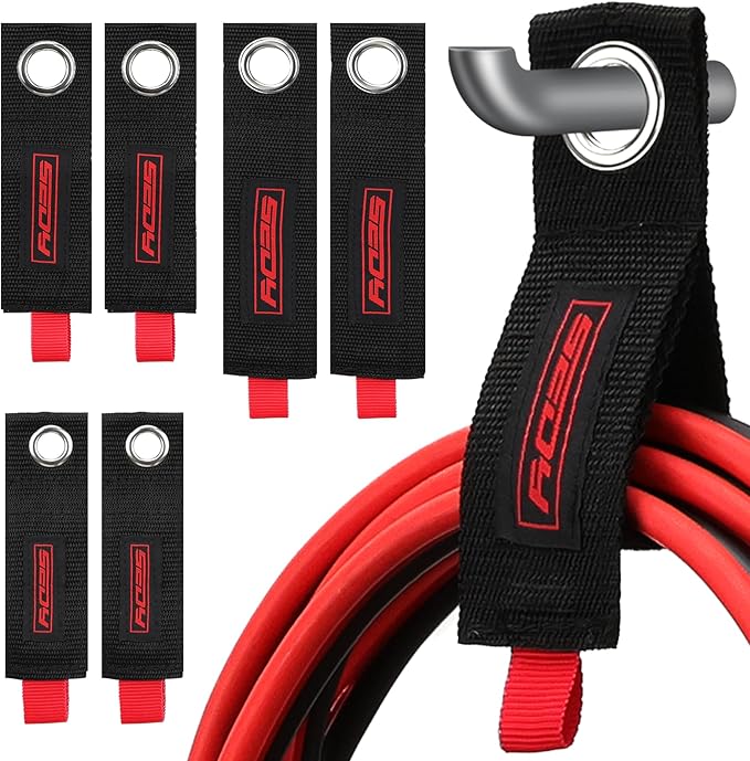 6 Pack Heavy Duty Large Storage Straps, 13", 10", 17" Reusable Cable Ties with Carry Handle, Cord Organizer Loop Hangers for Extension Cords, Hoses, Power Cables, and Ropes