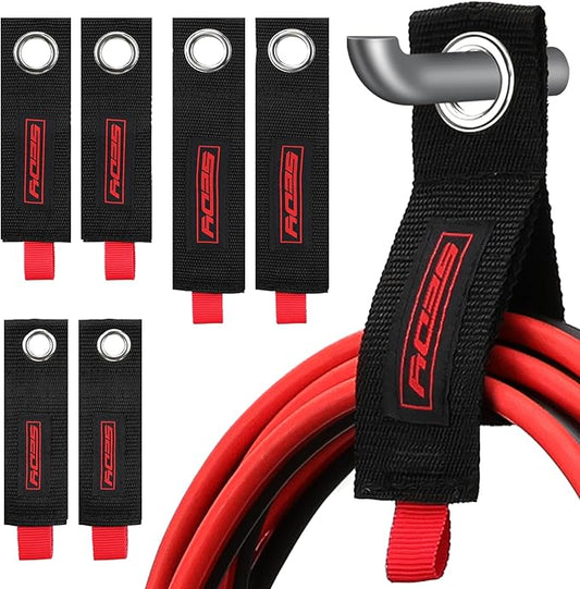 6 Pack Heavy Duty Large Storage Straps, 13", 10", 17" Reusable Cable Ties with Carry Handle, Cord Organizer Loop Hangers for Extension Cords, Hoses, Power Cables, and Ropes