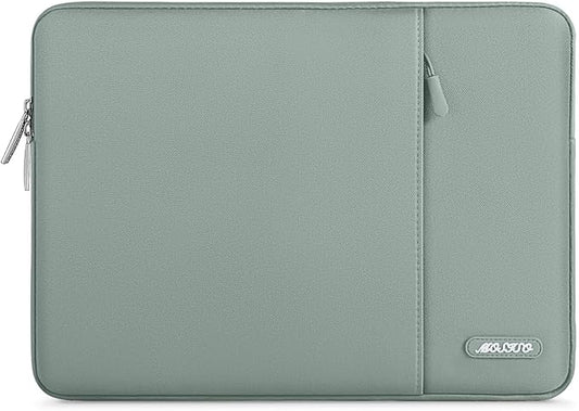 MOSISO Laptop Case 16 inch, 15-15.6 inch Laptop Sleeve Compatible with MacBook Pro 16 M5 M4 M3 M2 M1, HP Acer Dell Lenovo ASUS, Polyester Vertical Computer Sleeve Bag with Pocket, Antique Green