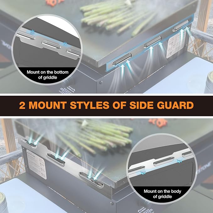 Stainless Wind Guards for Blackstone 28” Griddle, for Blackstone Griddle Accessories Gas Saving, 5016 Magnetic Stainless Steel Wind Screens, Compatible with Rear Grease Cup, Hood and Side Shelf