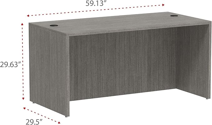 Alera Alera Valencia Series Straight Front Desk Shell, 59.13" x 29.5" x 29.63", Gray