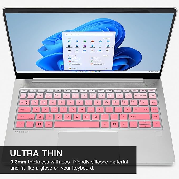 CaseBuy Keyboard Cover for HP Probook 440 445 G8 G9 G10 14 inch 2023 2022, HP Probook 640 G7 G8 14" Laptop Protector Skin(Not Fit Probook 440 445 G5 G6 G7 G11) -Ombre Pink