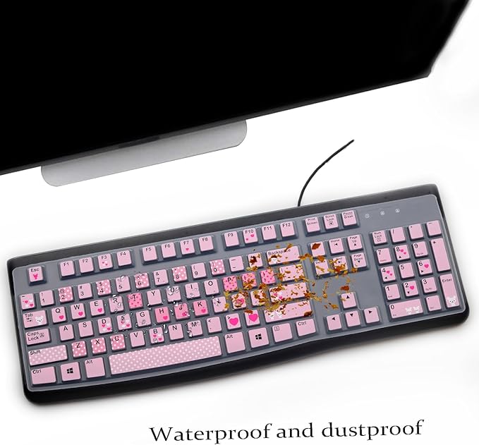 Keyboard Cover for Logitech K120 & MK120 Ergonomic Desktop USB Keyboard, Logitech K120 & MK120 US Layout Waterproof Anti-Dust Keyboard Skin-Lovly