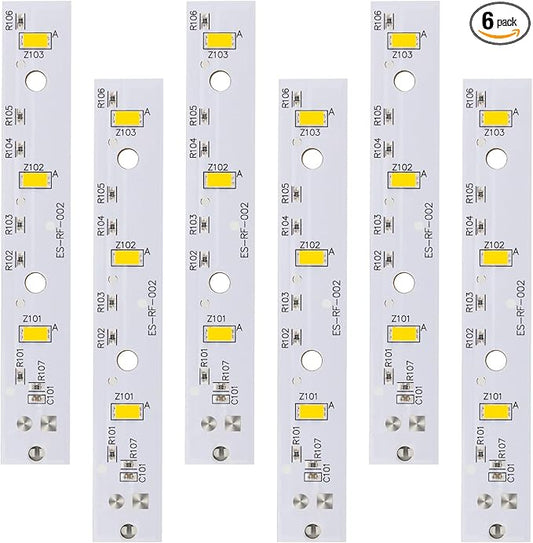 6pcs WR55X26671 Fridge Led Light for GE Refrigerator, Premium Durable Freezer Led Light Replacement for GE Refrigerator Replace PS11767930 AP6035586 4468532 EAP11767930