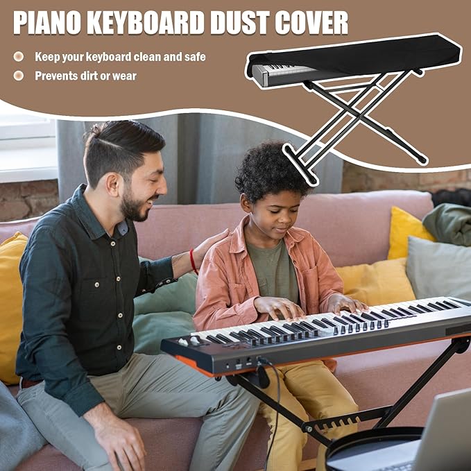 Piano Keyboard Dust Cover 88 Keys, Digital Electronic Piano Keyboard Covers, Thickening Full Covering Soft and Premium Surface, Essential Accessories to Protect Your Music Piano