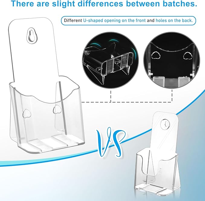 xydstay Acrylic Brochure Holder 4x9 Inches Slant Back Design, Clear Display Stand, Plastic Table Stand Sign Holder,Pamphlet Holder Flyer Holder,Display Stand,Table Signs Plastic Paper Holder for Office, Home, Store, 2 Pack