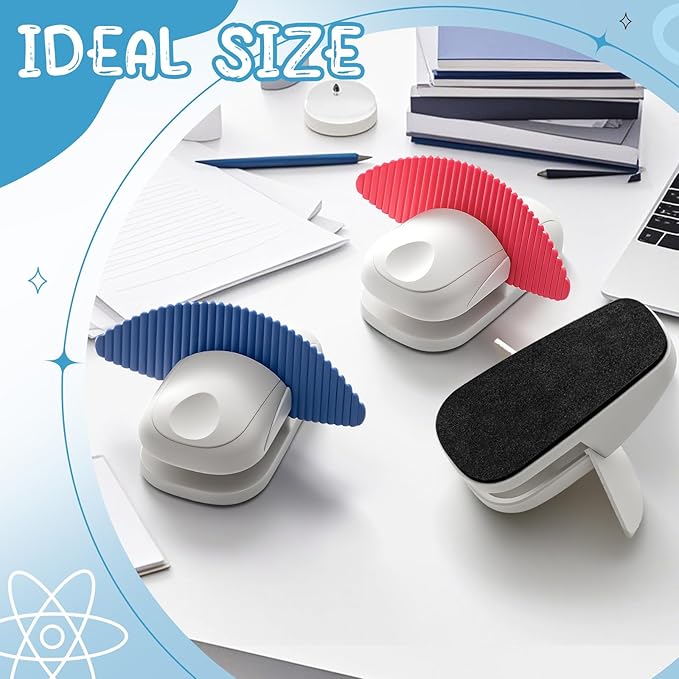 Faccito 6 Pcs Paper Holder Stand for Typing Non-Slip Mat Desktop Folder Document Holder with Anti-Slip Pads Portable Copy Stand Desktop Clamp for A4 Paper Office Reading (White,Blue,Red)