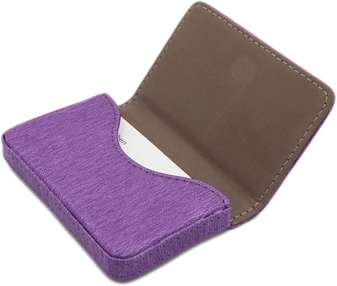 RFID Blocking Wallet - Minimalist Leather Business Credit Card Holder - Purple2