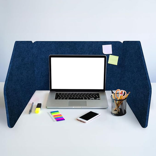29.1"x22.8"x1.2" Acoustic Desk Divider, Sound Absorbing, Freestanding Soundproof Privacy Panel, Reduce Noise, Increase concentration, Made from High Quality Polyester (Azure)