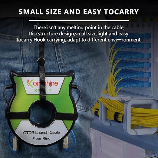 KOMSHINE OTDR Launch Cable Box Patch Cord Fiber Ring Single Mode SM 500M Dead Zone Eliminator 9/125um Fiber Launch Cable Extension Cords Used with Fiber Optic OTDR (SC/UPC-LC/UPC)