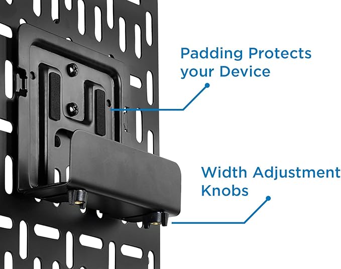 Mount-It! Cable Box Mount Behind TV | Adjustable Universal Mounting Bracket for Streaming Devices, Router, Modem, DVD | Wall and Behind TV Compatible, Steel