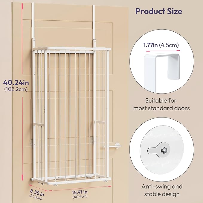 SWTYMIKI Hanging Stuffed Animal Storage - Over Door Large Plush Toy Organizer, Wall Mounted or Corner Stuffie Storage for Nursery, Doll & Bear Plush Organizer for Kid Room Bedroom (White, 2-Tier)