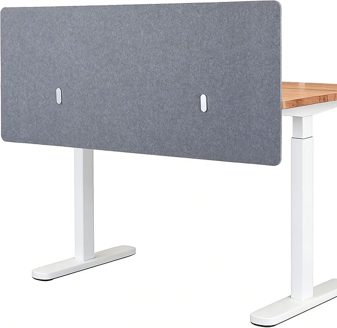 Desk Divider 48" x 24" – Clamp-On Privacy Panel for Office & Home Office, Tool-Free Installation, Gray