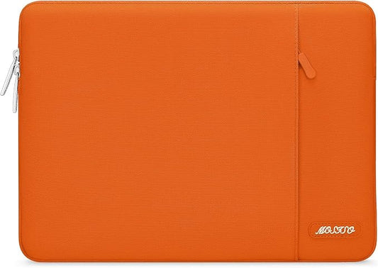 MOSISO Laptop Case 13.3 inch, 13-13.3 inch Laptop Sleeve Compatible with MacBook Air/Pro 13/Pro 14 M5 M4 M3 M2 M1, HP Dell ASUS Lenovo,Polyester Vertical Computer Sleeve Bag with Pocket, Orange