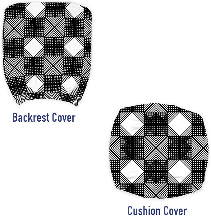 Ambesonne Geometric Office Chair Slipcover, Lattice Inspired Pattern with Symmetric Squares Modernistic Design, Protective Stretch Decorative Fabric Cover, Standard Size, Charcoal Black
