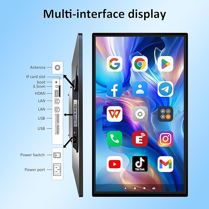49" Smart Board, Electronic Interactive Smartboard for Classroom, Screen Mirroring, Android iOS 12, Digital Whiteboard for Presention Annotation Live Streaming(Wall Mount Included)