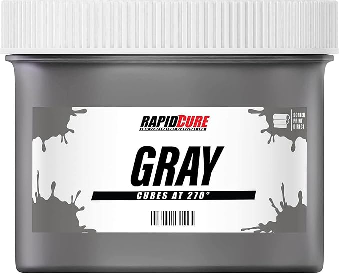 Rapid Cure® Screen Printing Ink Gray (Quart - 32oz.) - Plastisol Ink for Screen Printing, Fast Curing Fabric Paint - Screen Print Direct®, USA Made
