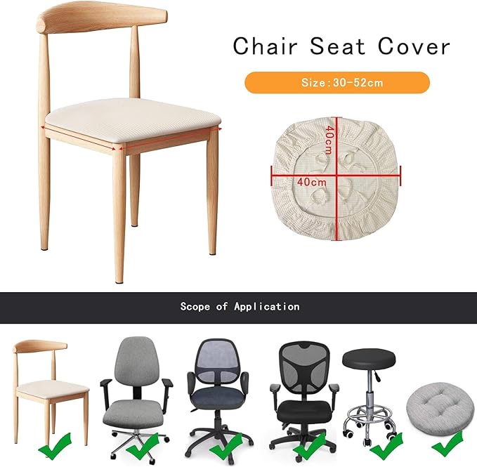 DHXYZZB Chair Seat Cover 2PCS Office Chair Cushion Protectors Waterproof Stretchable Chair Slipcover Universal for Office Desk Swivel Computer Chairs Covers