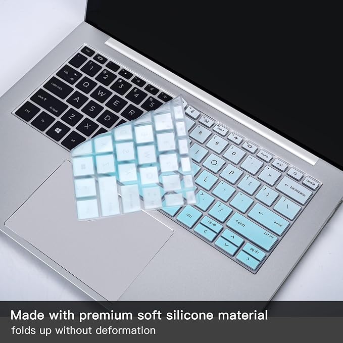 2PCS Keyboard Cover Skin for HP EliteBook 830 835 840 845 1040 G9 G10 13.3 & 14 inch 2025-2022, HP EliteBook 14 inch Keyboard Protector(Not fit 840 845 1040 G11 G8 G7 G6 G5 G4 G3),Gradual Mint+Clear