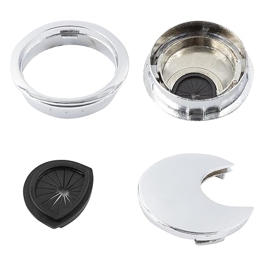 2Pcs 2 Inch(50mm) Silver Zinc Alloy Wire Cord Cable Table Desk Grommet Hole Covers - for Office and Home Desk Cable Management, Desk Hole, Table Hole