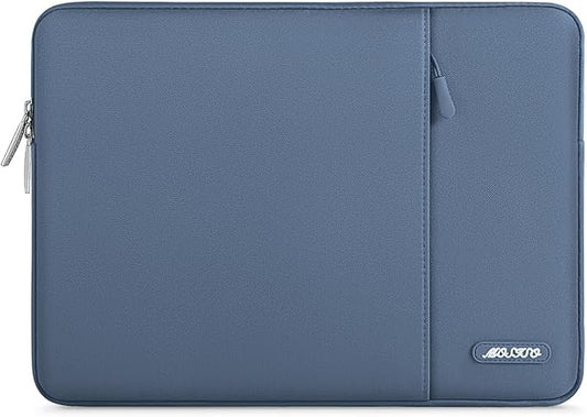 MOSISO Laptop Case 14 inch, 14 inch Laptop Sleeve Compatible with HP Lenovo Dell ASUS Acer, HP Stream, Dell Latitude, Lenovo IdeaPad, Polyester Vertical Computer Sleeve Bag with Pocket, Steel Blue