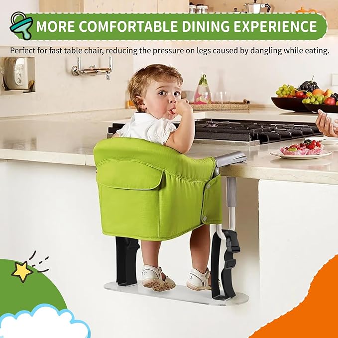 Acrylic Baby Footrest Compatible with Inglesina Fast Table Chair，0.3inches Thick Sturdy Adjustable Foot Rest Fit for Hook On High Chairs for High Chair that Attaches to Table (Chairs Not Included)