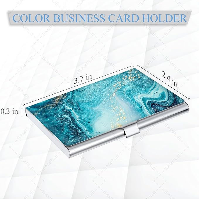 Business Card Holder，Color Printing Men's and Women's Business Card Case，Ultra-Thin Metal Business Card Organizer，Carry-on Pocket Wallet Business Card Holder