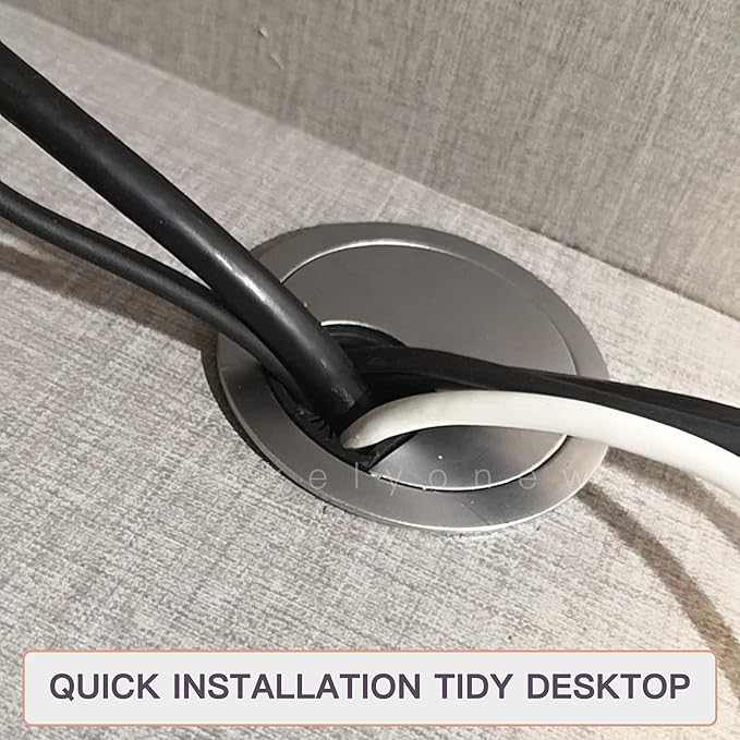 2 Inch Metal Desk Cable Grommet Hole Covers for Wires Cover Wire Insert Furniture Grommets Table Grommet(4 Pcs)
