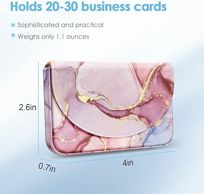 Business Card Holder，PU Leather Business Card Case Color Printing Pattern Card Holder Wallet，Pockets Magnetic Credit Card Holders for Men and Women