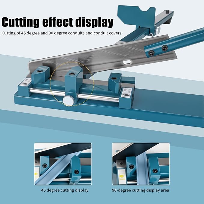 Cable Tray Cutting Tool PVC Cable Tray Cutter with Ruler, suitable for open-type plastic cable trays and covers, 45°/90° PVC Cable Tray Cutter Manual Guide Rail Cutter