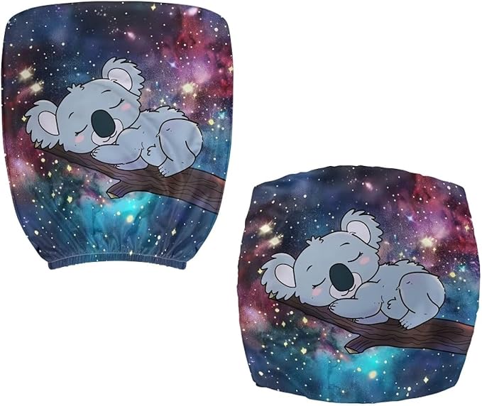 Galaxy Koala Computer Chair Cover Stretchable Office Chair Covers 2 Piece Universal Fit Most Wheelchairs,Computer Chairs,Gaming Chairs Cute Washable Slipcovers Protector Starry Night